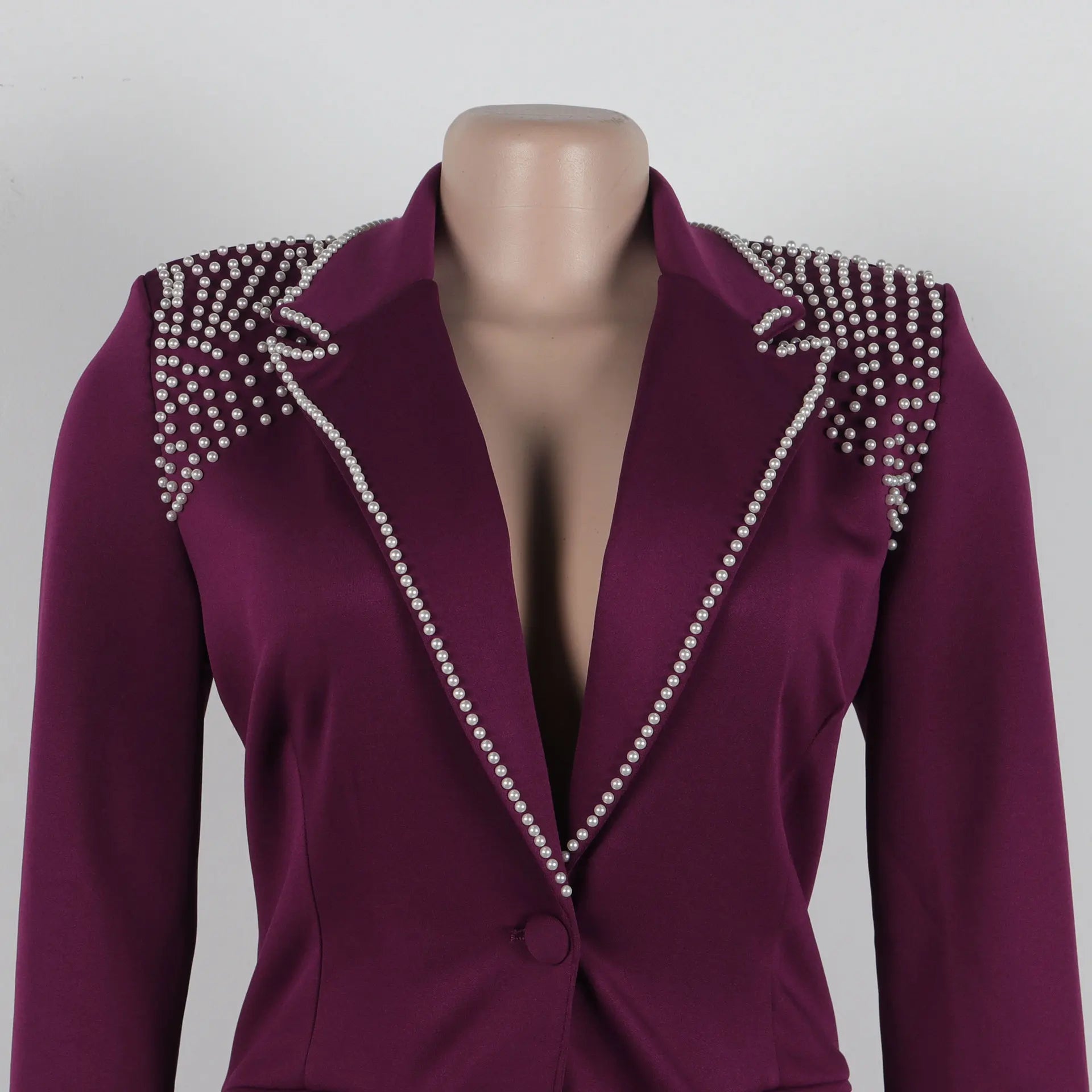 2 Pieces Women's Sets Autumn Winter Long Sleeve Pearl Blazers Suit Tops And Pants Suits Two Piece Set Tracksuit Outfit 2026