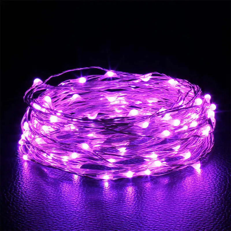 Battery-Powered Fairy LED Copper Wire String Lights - 1/2/3/5/10 m (3.3/6.6/9.8/16.4/32.8 ft) - Indoor Outdoor Wedding Bedroom Decor