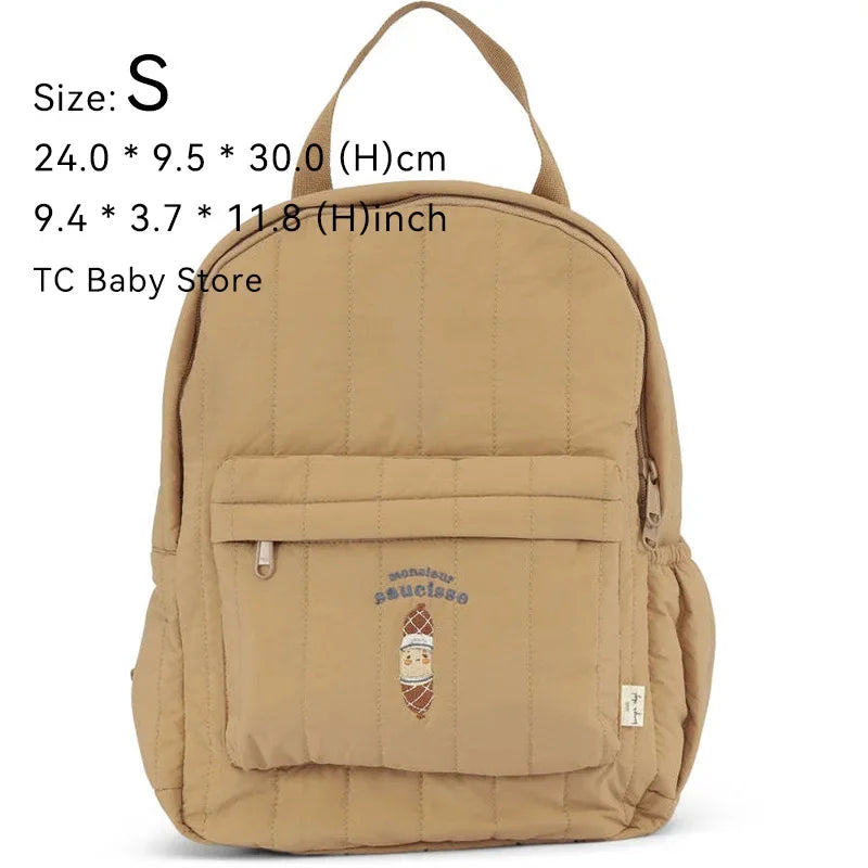 Cherry Parent-Child Kids Backpack — Kindergarten School Bag (Small & Large S/L) Lightweight Cotton Travel Bag for Boys, Girls & Moms