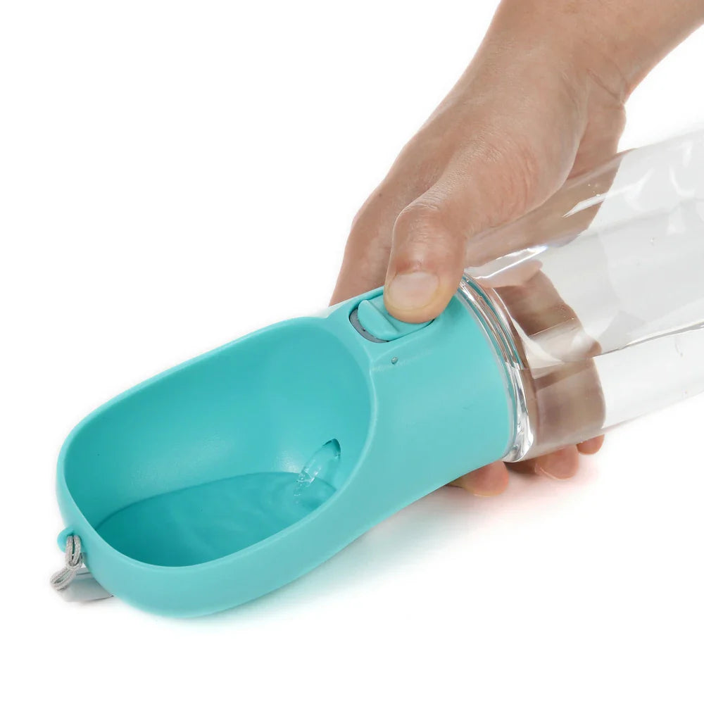 Portable Leakproof Pet Water Bottle with Built-in Bowl – Travel Dog & Cat Water Feeder (300 / 350 / 550 ml)