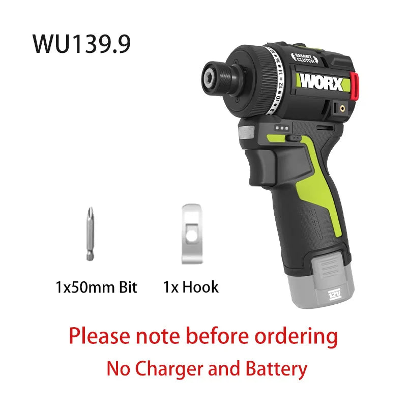 Cordless Brushless Impact Driver Drill Rechargeable High-Torque Screwdriver with Metal Chuck