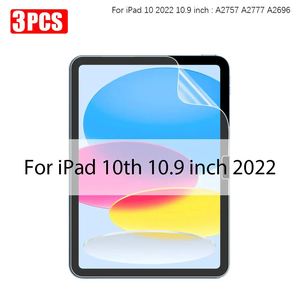 3-Pack Paper-Like Matte PET Screen Protector for iPad Air & Pro — 10.5–12.9 in (26.7–32.8 cm), Anti-Glare Pen-Friendly