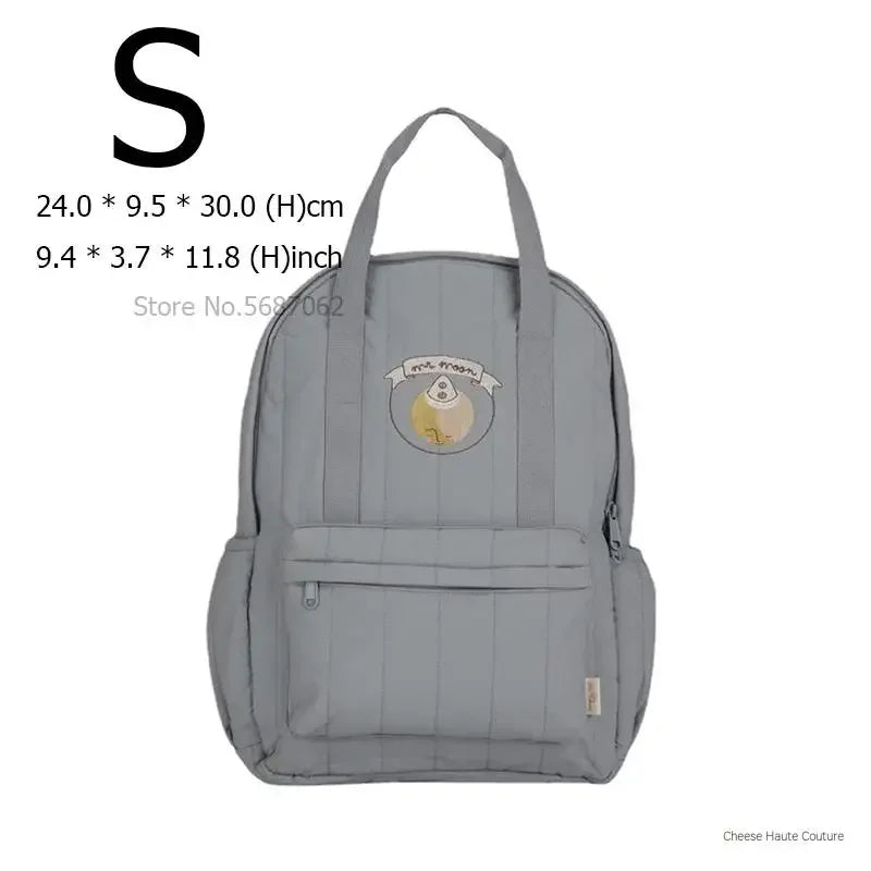 Cherry Parent-Child Kids Backpack — Kindergarten School Bag (Small & Large S/L) Lightweight Cotton Travel Bag for Boys, Girls & Moms