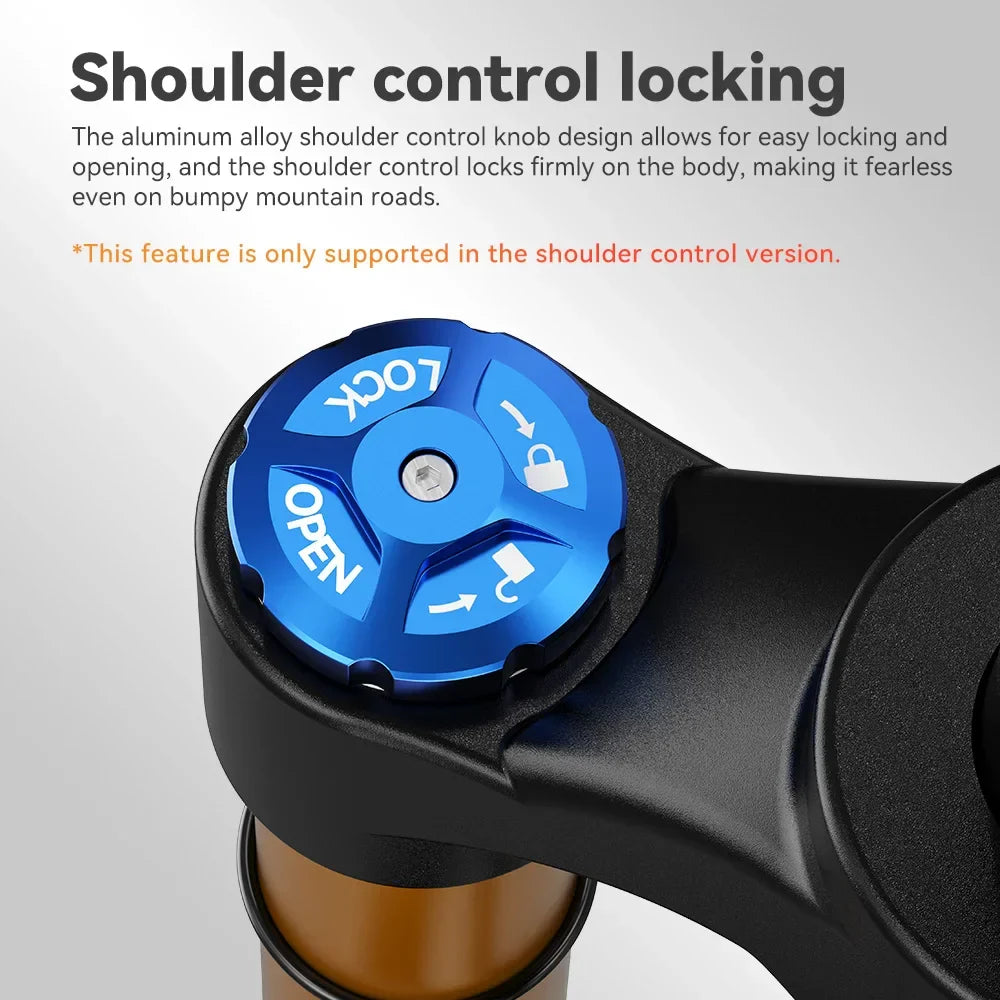 Adjustable MTB Air Suspension Fork — 120mm (4.7 in) Travel, Rebound & Lockout, 26/27.5/29 Inch, 9x100mm Quick Release