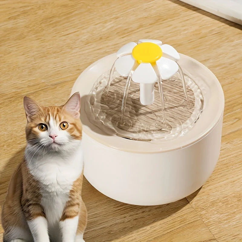 USB Silent 1L (34 fl oz) Pet Water Fountain – Automatic Filtered Drinking Dispenser for Cats & Small Dogs