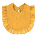 Ruffle Edge Cotton Gauze Baby Bib & Burp Cloth - Lace Saliva Bib for Infants 1-3 Years