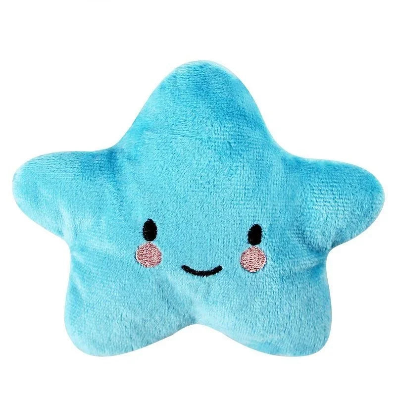 Squeaky Plush Pentagram Pet Toy for Dogs & Cats, Soft Fleece Squeaker, 3.9-5.1 in (10-13 cm)
