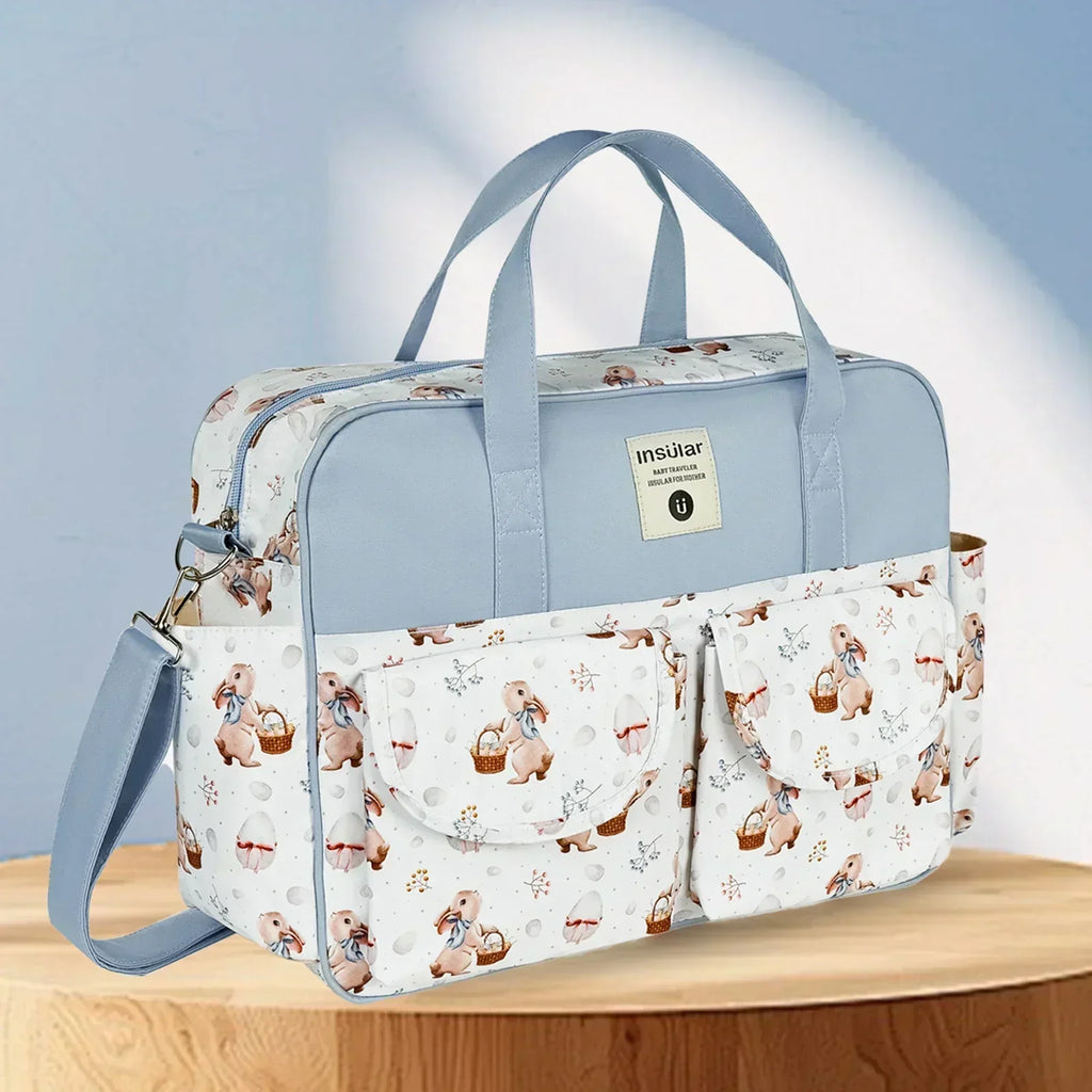 Large Capacity Waterproof Mommy Diaper Bag - Wide-Opening Travel Messenger Crossbody Nappy Bag with Organizer