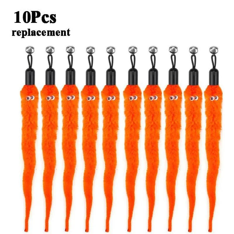 Plush Caterpillar Replacement Heads for Cat Wand, Interactive Plush Worm Toy Accessory, Pack of 5/6/10/11