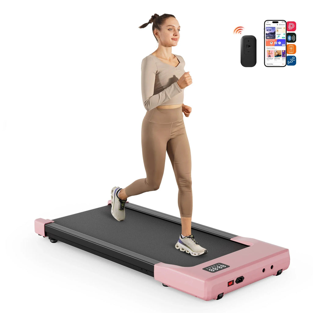 Under-Desk 2-in-1 Walking Pad Treadmill - Portable 2.5HP LED Remote Control for Home & Office