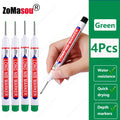 20mm Long-Head Deep Hole Marker Pens - Waterproof Fast-Dry Oil Markers for Wood, Metal & Glass (Red/Black/Blue/Green)