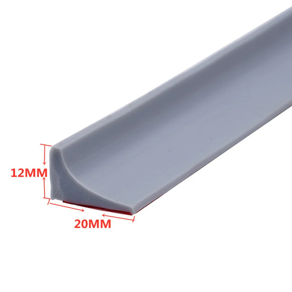 Silicone Shower & Kitchen Water Barrier Strip – Water Stopper Seal, 30/50/80/100/200 cm (11.8–78.7 in) – Transparent/Grey/Black/White