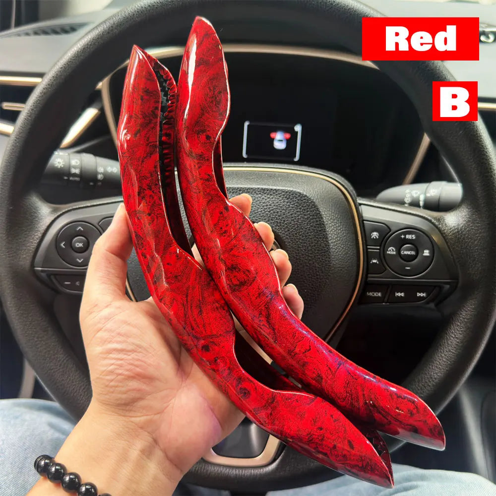 2-Pack Carbon Fiber Silicone Steering Wheel Covers 38 cm (15 in) Anti-Slip Universal Car Interior