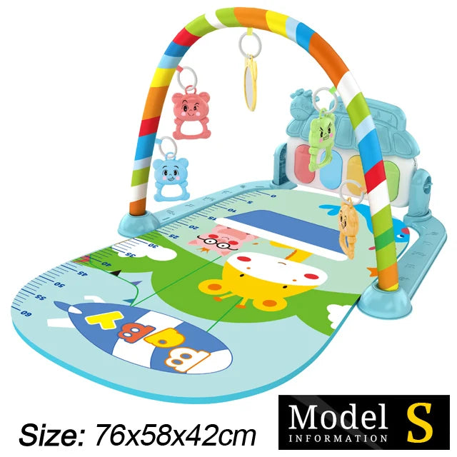 Baby Kick & Play Piano Gym Mat - Musical Tummy Time Activity Playmat for 0-36 Months (30 x 23 x 16.5 in / 76 x 58 x 42 cm)
