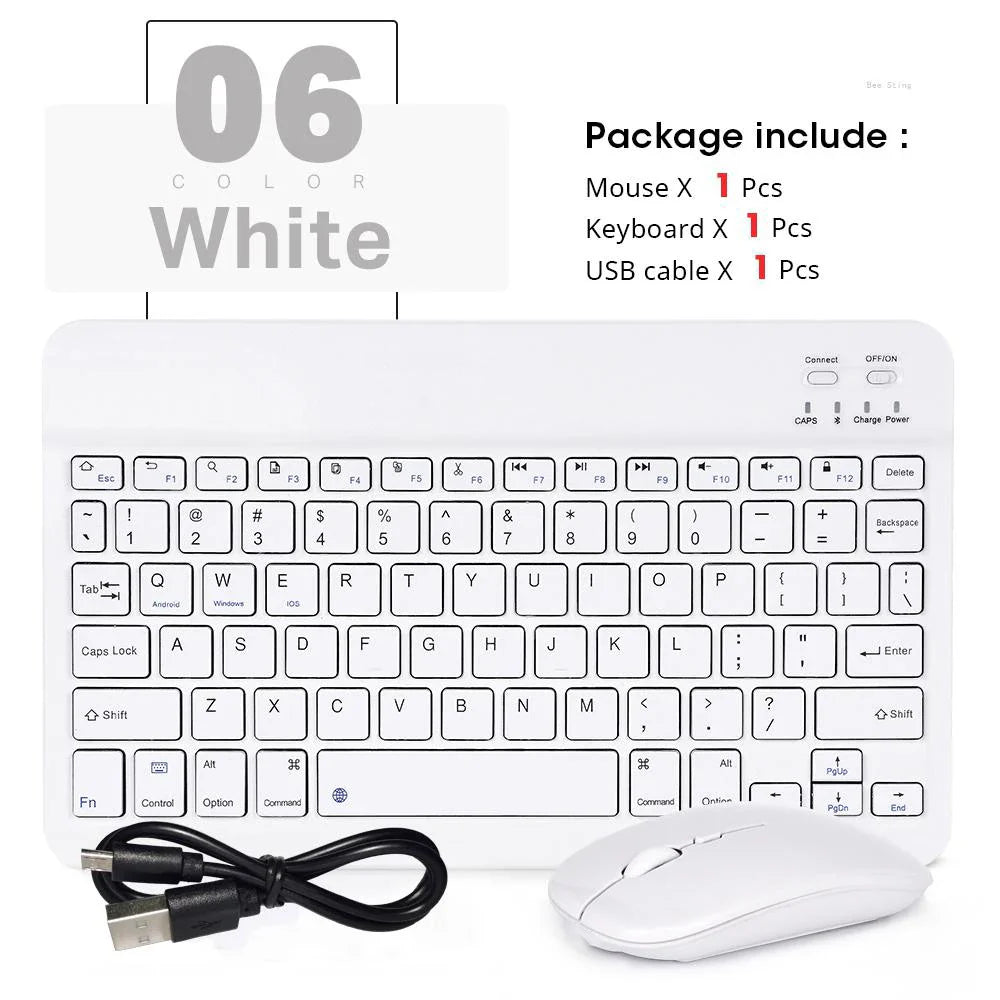 Mini Wireless Bluetooth Keyboard and Mouse — Portable Slim Rechargeable Keyboard for iPad, iPhone, Android Tablets, Samsung, Xiaomi, Mac & Windows
