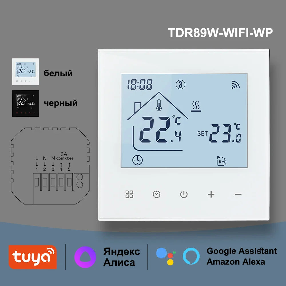 8-Channel Wired Underfloor Heating Hub Controller for Water Floor Heating — 3A Thermostat Load, Works with WiFi Thermostats (Tuya/Smart Life)