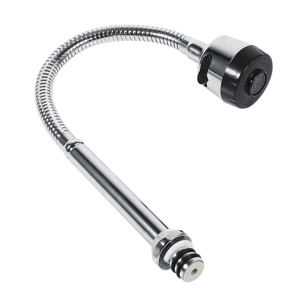 304 Stainless Steel 360° Swivel Spout Kitchen Faucet Pipe - Single Handle Connection
