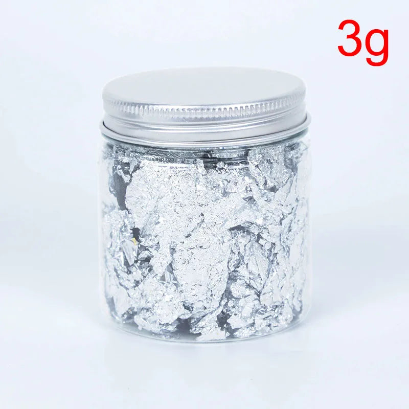 Gold Silver Bronze Irregular Aluminum Foil Flakes 3g/5g, Metallic Glitter for Epoxy Resin, Candle Making, Nail Art & DIY Crafts