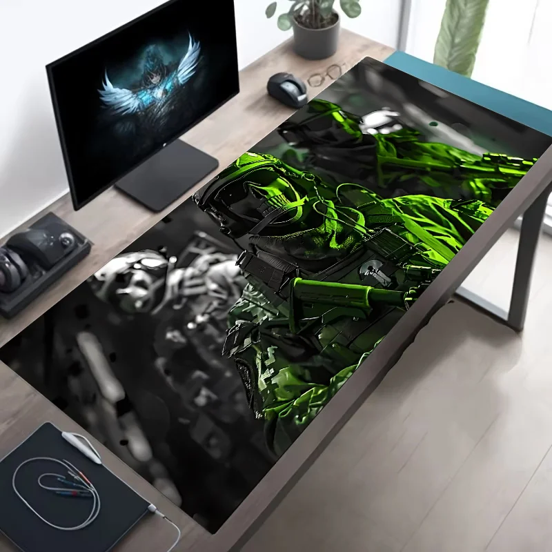 XXL Tactical Soldier Mouse Pad - Non-Slip Stitched Gaming Desk Mat for PC & FPS Gamers
