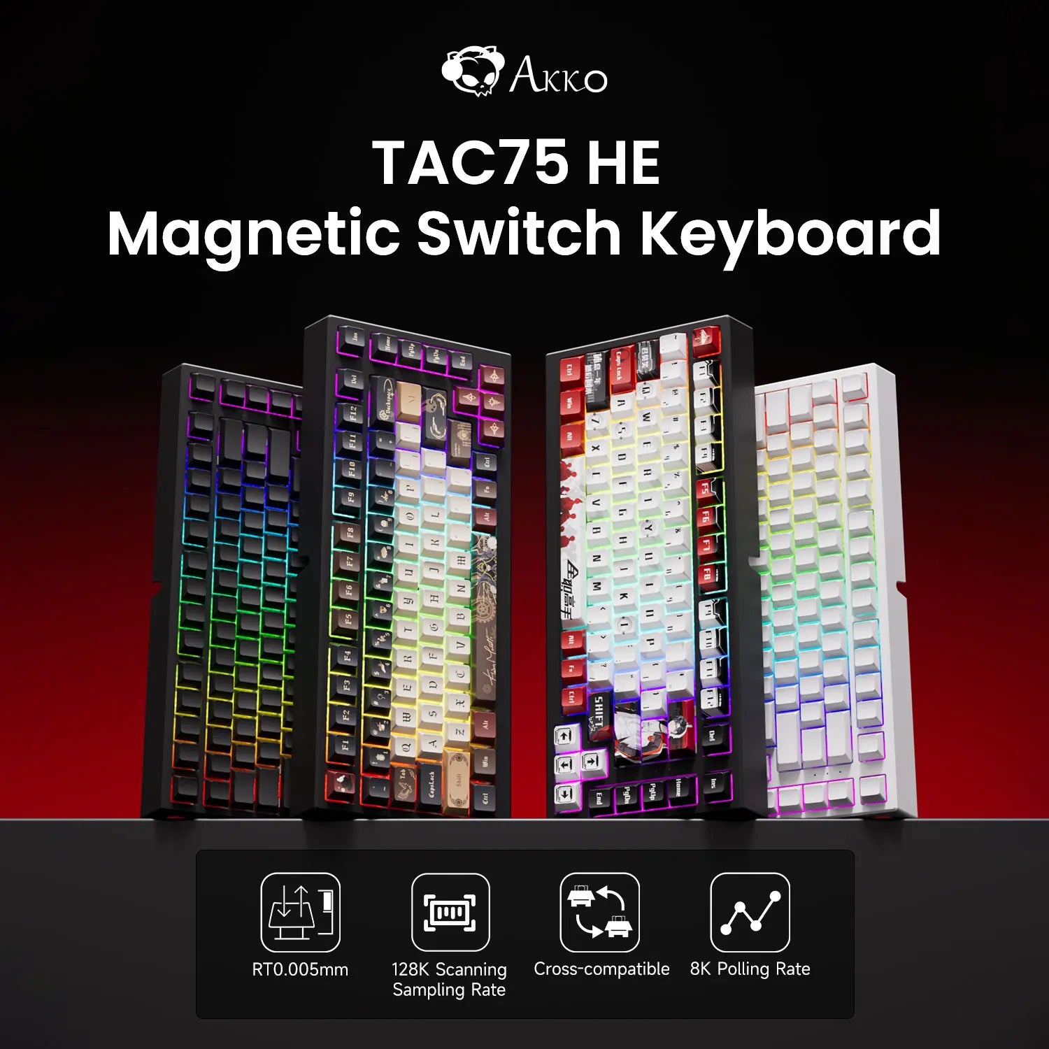75% 83‑Key Magnetic Switch Hot‑Swap Mechanical Gaming Keyboard — 8K Polling, 0.005mm Rapid Trigger, RGB Wired
