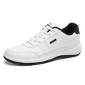 Men's Leather Lace-Up Vulcanized Sneakers, Casual Comfortable Ankle Trainers