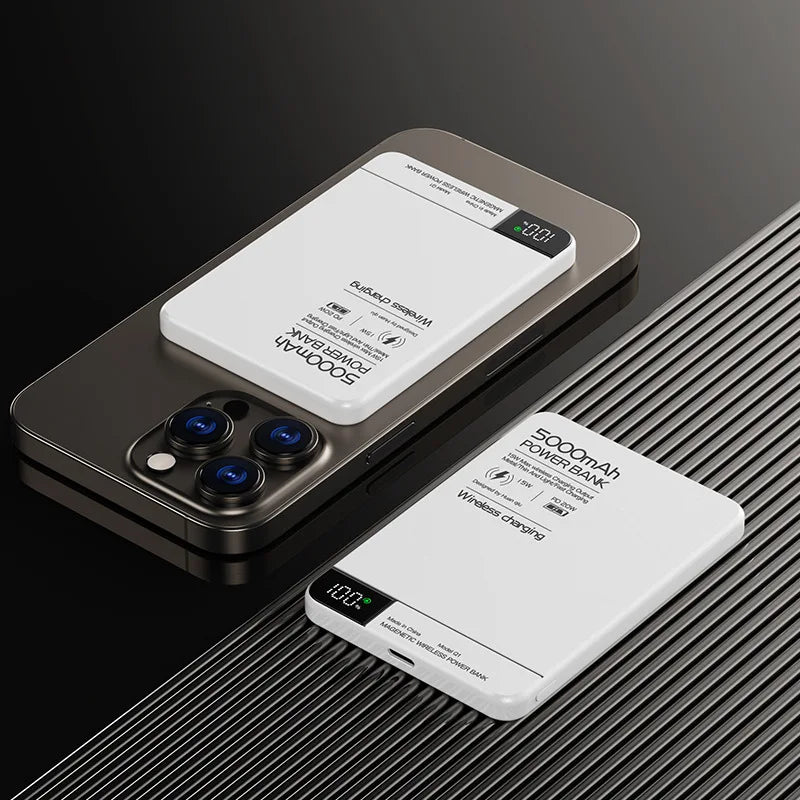 10000mAh Magnetic Wireless Power Bank 20W PD Fast Charge Qi2 MagSafe-Compatible Portable Charger