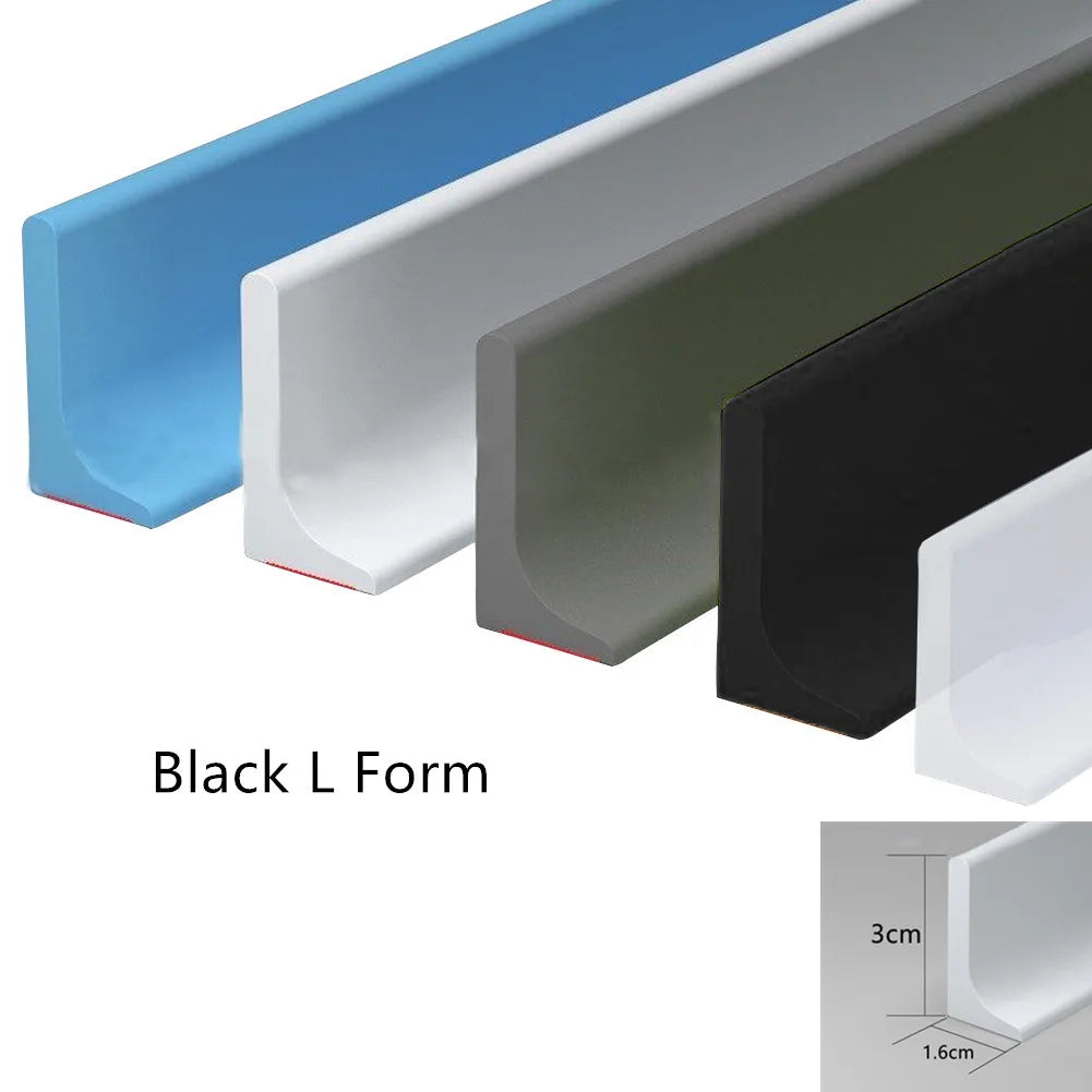 Silicone Shower Dam Water Stopper 50–300 cm (19.7–118.1 in) Bathroom Flood Barrier Dry and Wet Separation Strip