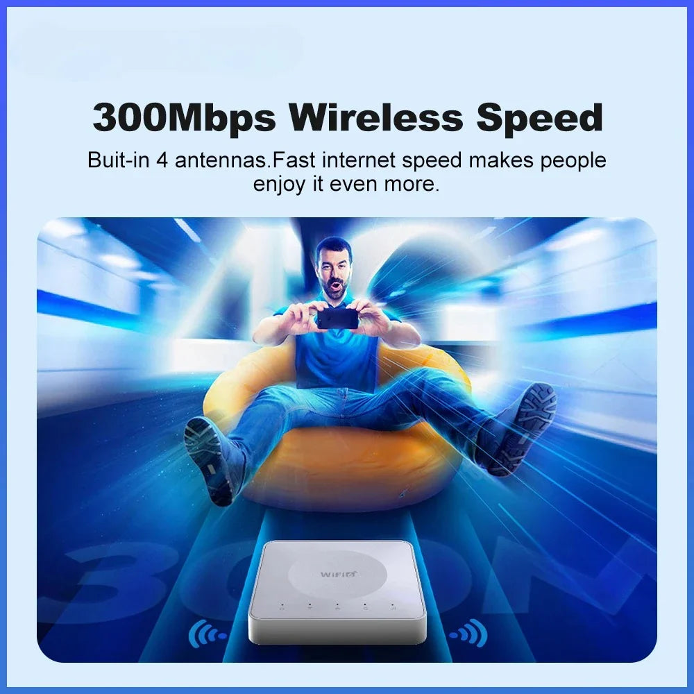 4G LTE Mobile WiFi Router SIM Card Type-C Portable Wireless Router 2.4GHz 300Mbps Supports up to 32 Devices