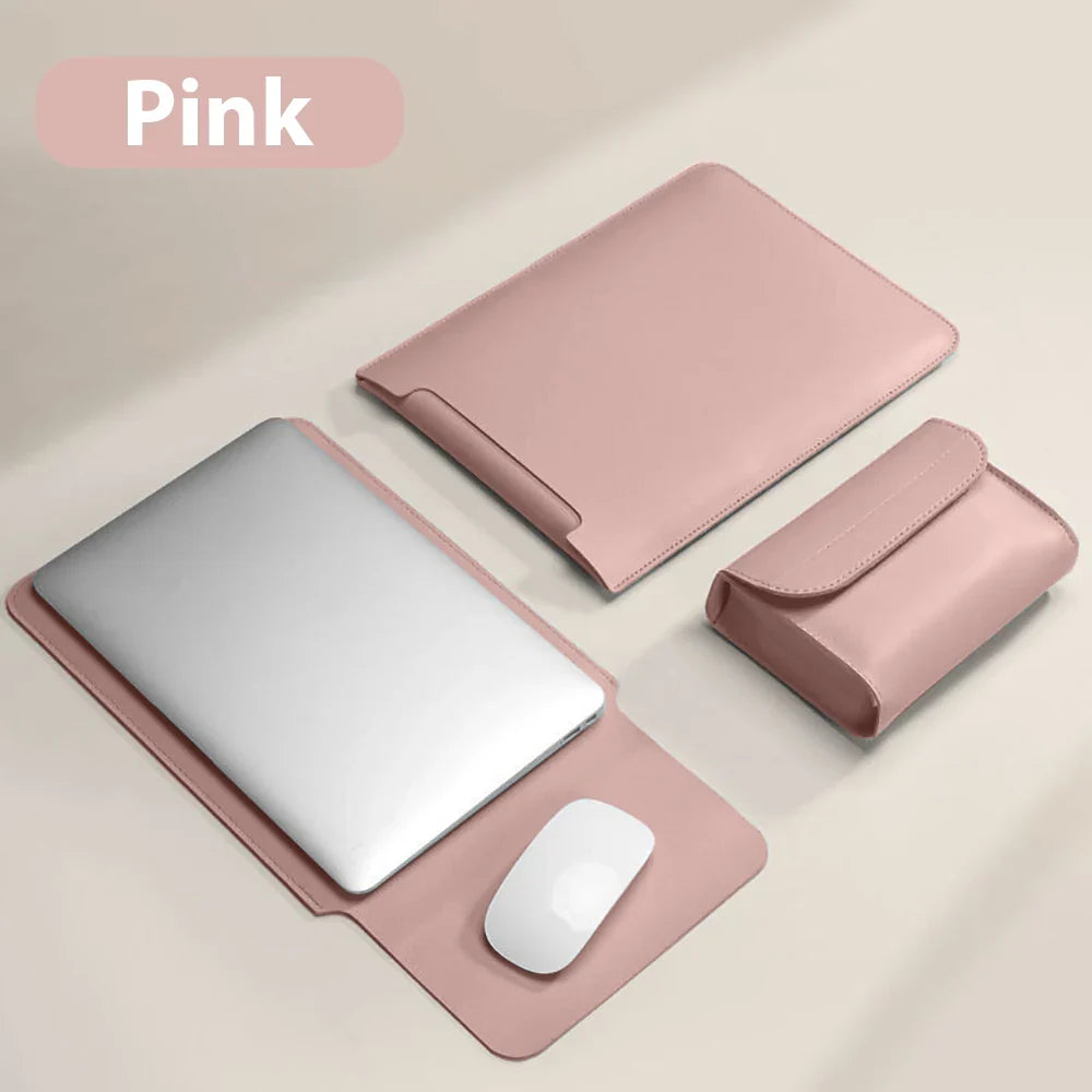 Waterproof PU Laptop Sleeve 11–16 Inch (26–40 cm) Convertible Mouse Pad | Thin Lightweight Notebook & Tablet Sleeve