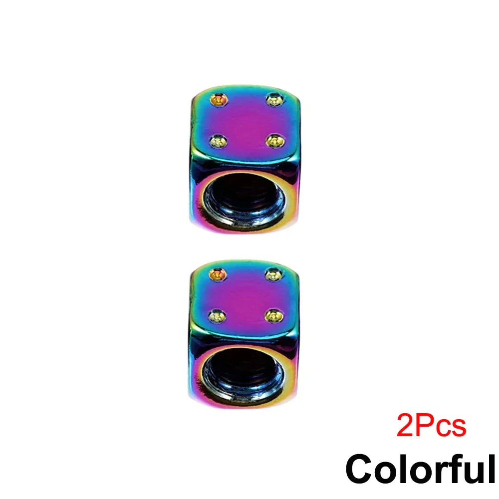 2/8-Pack Aluminum Dice Tire Valve Caps, Universal Wheel Stem Air Valve Covers for Car Truck Motorcycle Bike