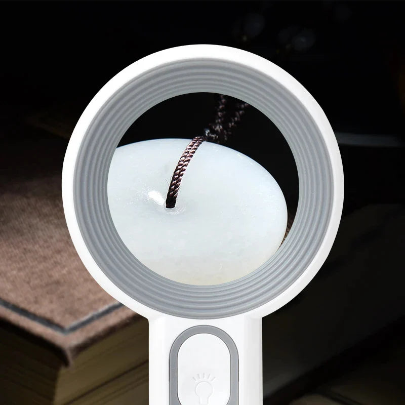 Rechargeable LED Handheld Magnifier 3 Lighting Modes Illuminated Magnifying Glass for Seniors Reading and Repair