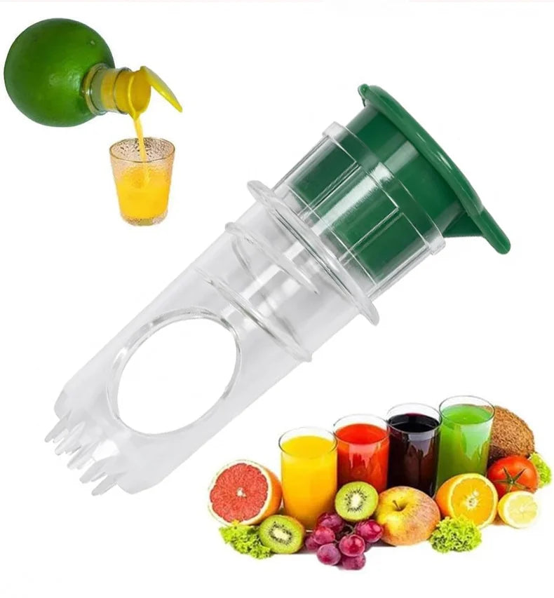 Portable Mini Manual Citrus Juicer - Handheld Lemon, Lime & Orange Squeezer (3.15 x 1.38 in / 8 x 3.5 cm)