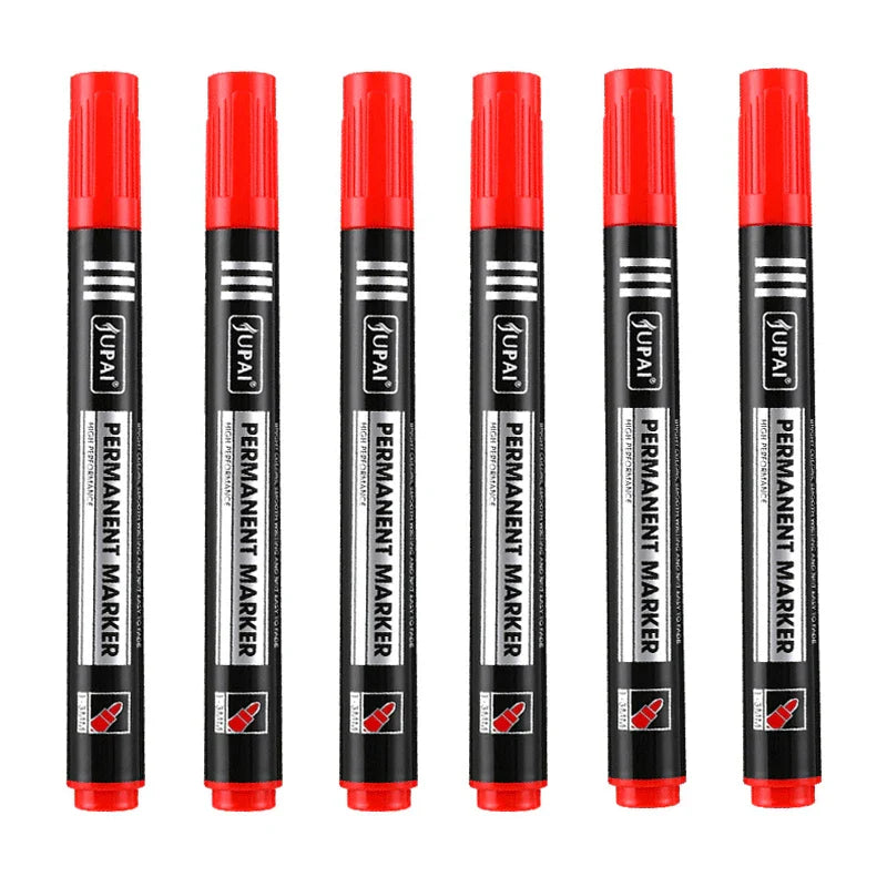 Permanent Fine Tip Marker Pens 1.5mm Waterproof Ink - 3/6 Pack Black Blue Red
