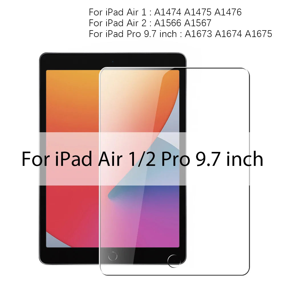 Tempered Glass Screen Protector for iPad — 1-Pack Compatible with 12.9 in (32.8 cm), 11 in (28.0 cm), 10.9 in (27.7 cm), 9.7 in (24.6 cm) — HD, Anti-Fingerprint, Oleophobic, Explosion-Proof