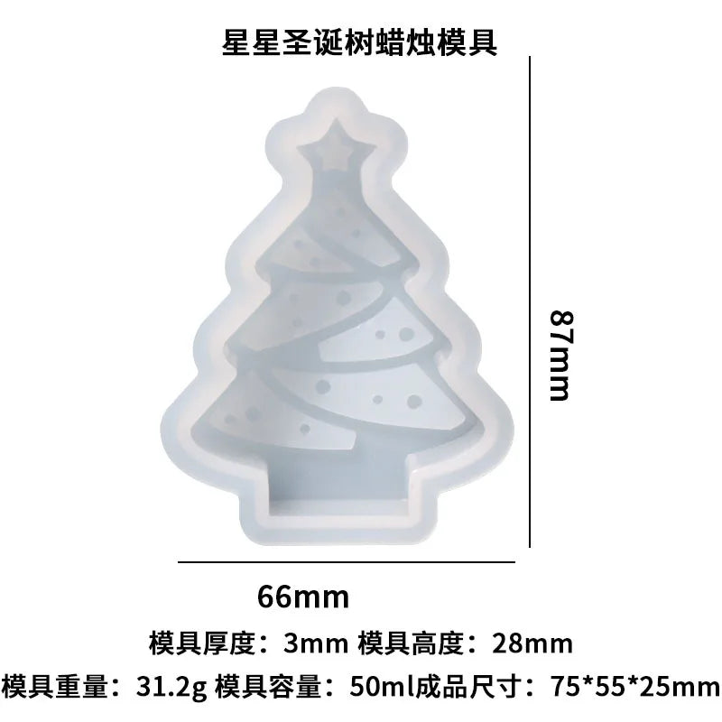 3D Christmas Tree Silicone Mold for Candle Making, Soap, Resin & Baking DIY Holiday Craft Kit