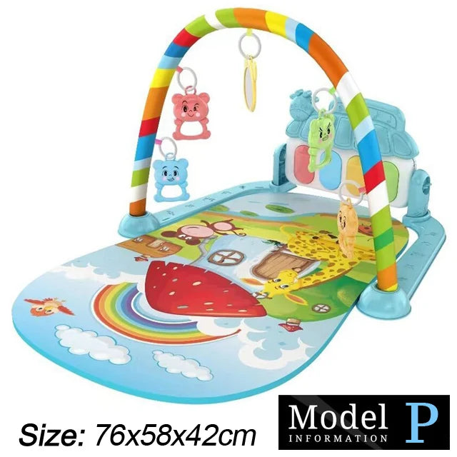 Baby Kick & Play Piano Gym Mat - Musical Tummy Time Activity Playmat for 0-36 Months (30 x 23 x 16.5 in / 76 x 58 x 42 cm)