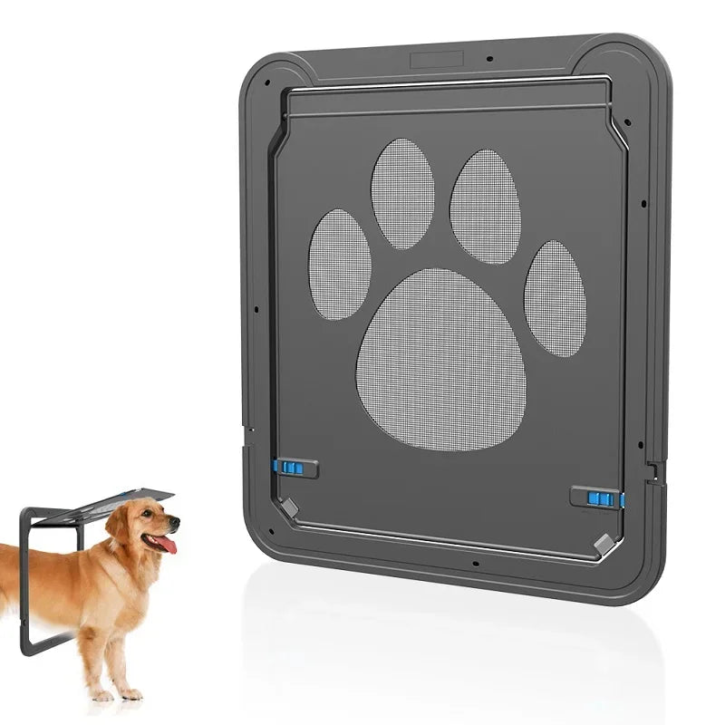 Magnetic Lockable Pet Screen Door for Cats & Small/Medium Dogs — Window/Gate Mount, L 24×29 cm (9.4×11.4 in) & XL 37×42 cm (14.6×16.5 in), Easy Install