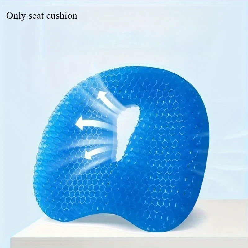 U-Shaped Gel Seat Cushion – Ergonomic Cooling Gel & Latex Foam Coccyx Cushion for Office, Car & Home