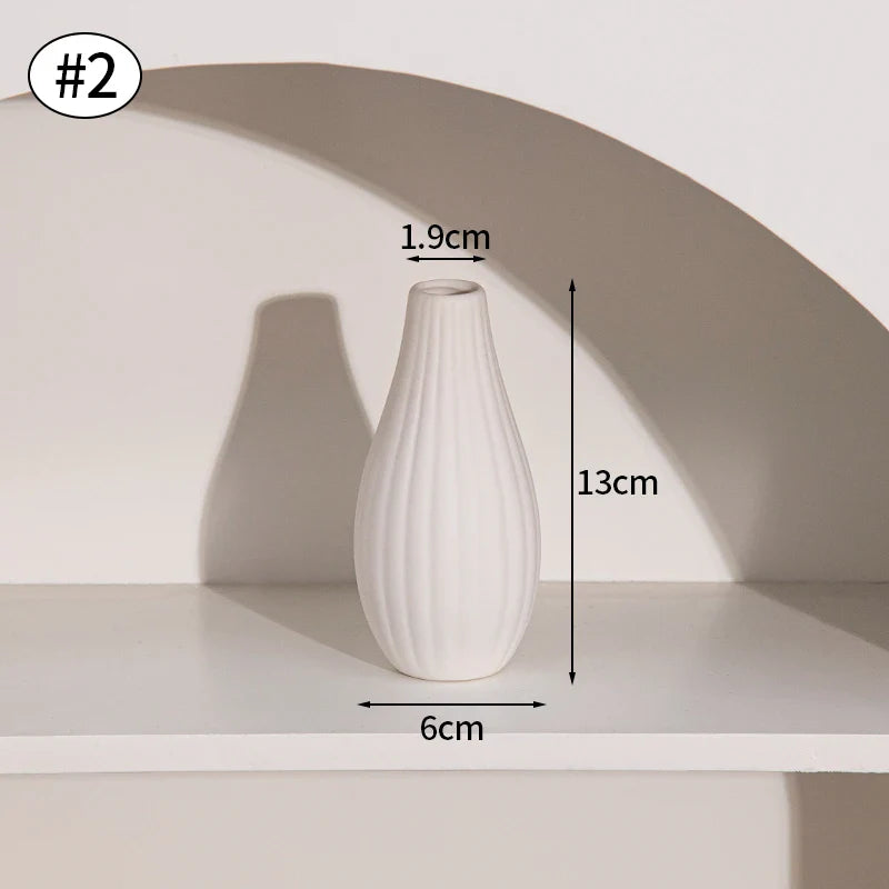 Ceramic Decorative Vase for Dried Flowers & Hydroponic Plants, Modern Table Ornament for Living Room Bedroom Office