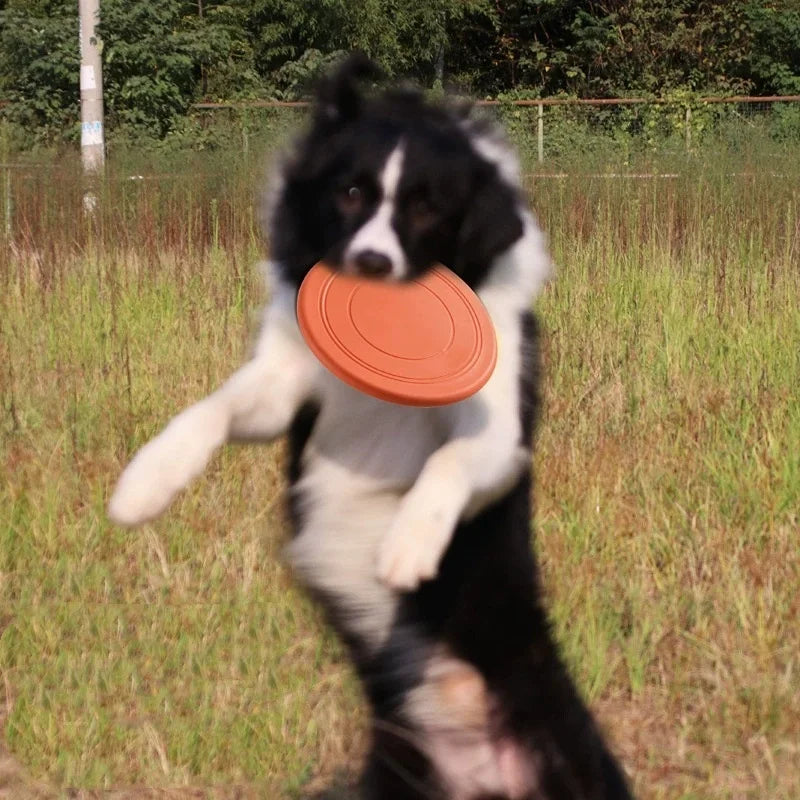 7-Color Silicone Flying Saucer Pet Toy - Chew-Resistant Flying Disc for Dogs & Cats, Interactive Puppy Training & Fetch