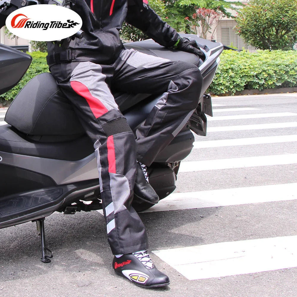 Men's Motorcycle Riding Pants – Breathable Summer & Insulated Winter Waterproof Motorbike Trousers with Removable Liner & Included Knee Pads