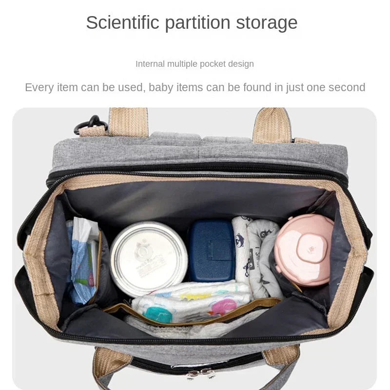 Large Capacity Mommy Diaper Bag Backpack with Changing Mat, 36–55L Baby Nursing & Nappy Organizer