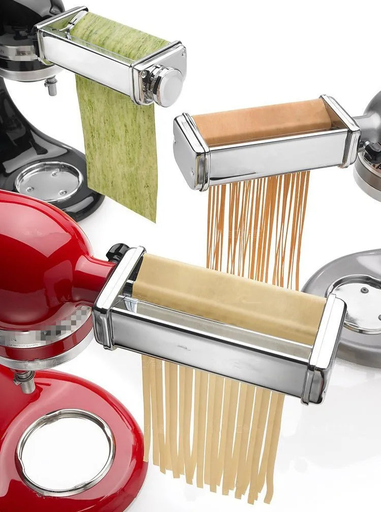 Pasta Roller & Cutter Attachment for Stand Mixers, Stainless Steel Sheet Roller with Spaghetti & Fettuccine Cutters, 8-Setting (0.4–2 mm / 0.016–0.08 in)
