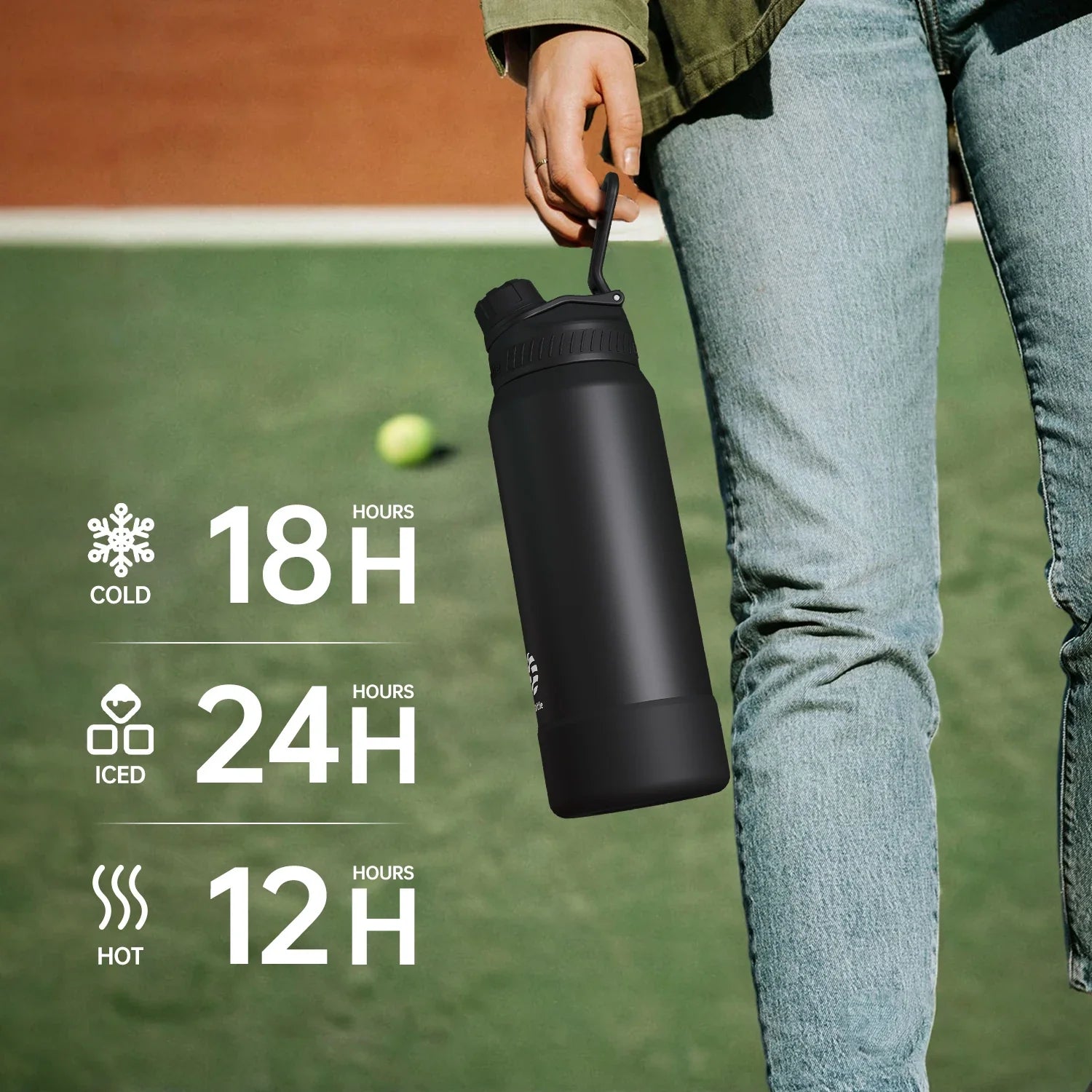 Stainless Steel Vacuum Flask Insulated Water Bottle - 24 oz (710 ml) and 32 oz (950 ml) Thermal Tumbler for Travel
