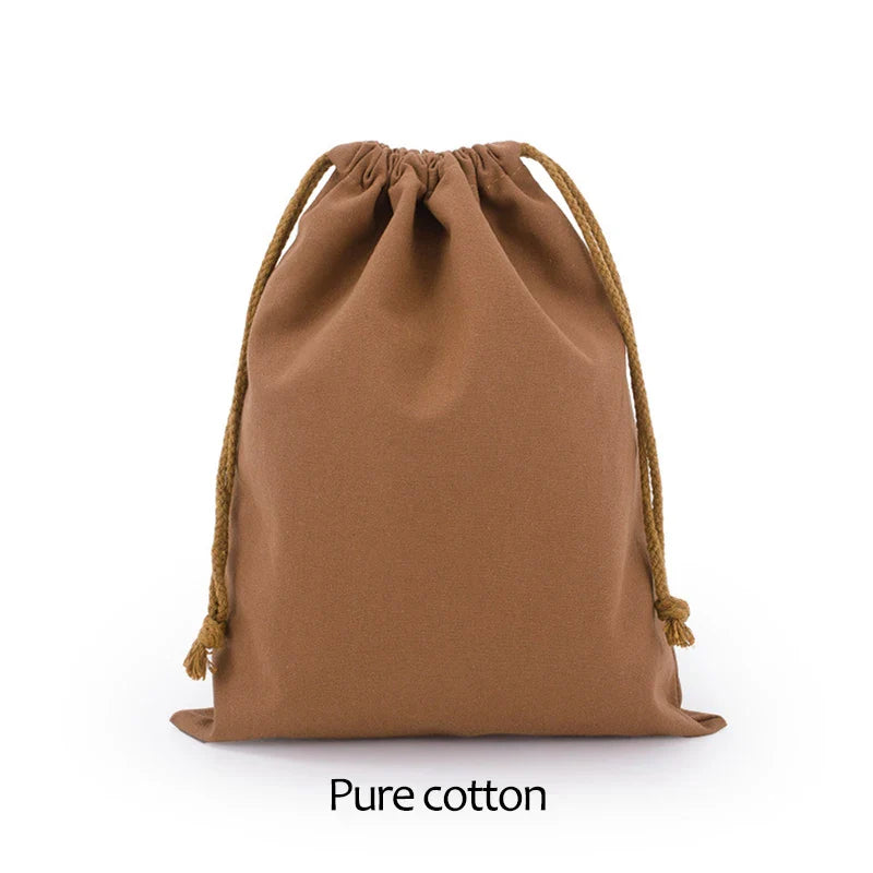 Cotton Drawstring Canvas Bags - White Reusable Gift & Storage Pouches for Candy, Jewelry, Travel and Home Organization