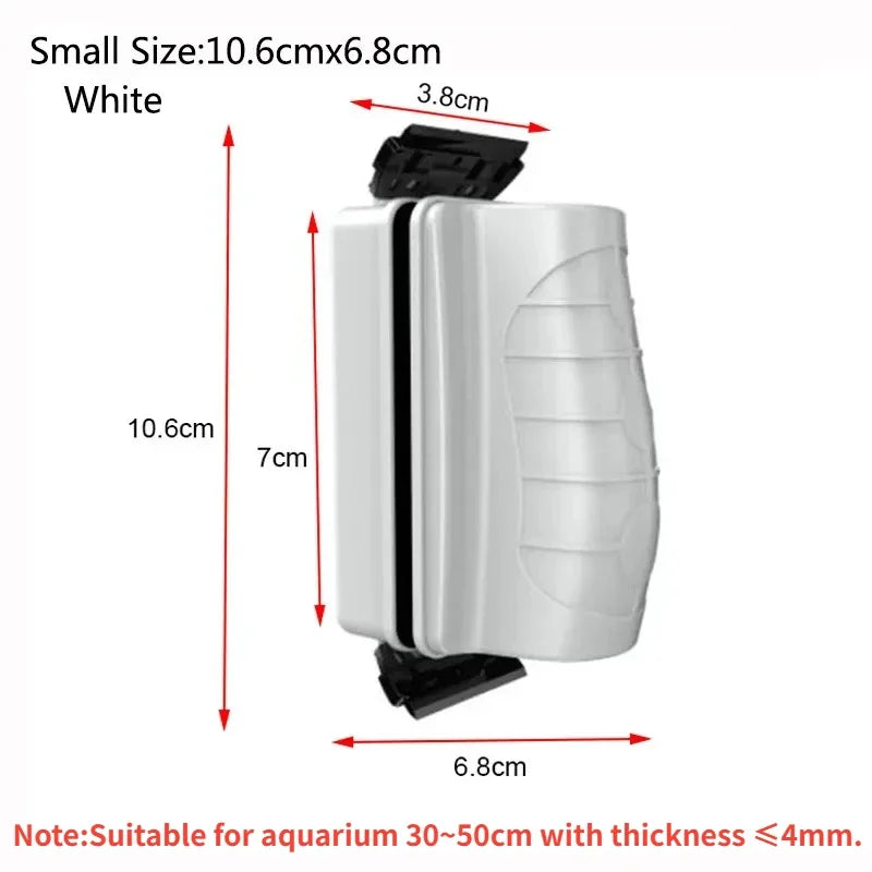 Magnetic Aquarium Algae Scraper Brush – Floating Glass Cleaner for 12–20 in (30–50 cm) Tanks, ≤4 mm Glass (Carbon Fiber Blade)
