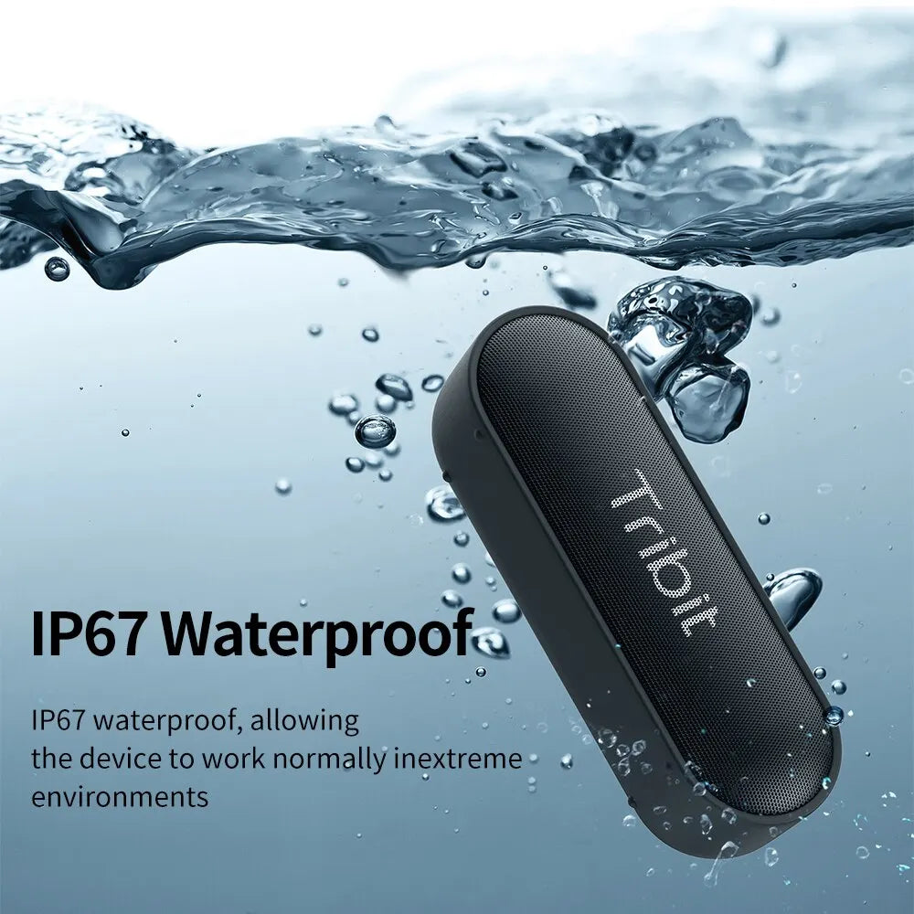 Portable Bluetooth Speaker IPX7 Waterproof 16W, 24-Hour Playtime, Bluetooth 5.3, Type-C & AUX for Party and Camping