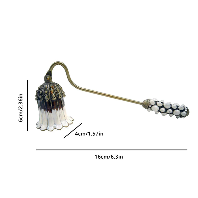 Elegant Metal Candle Snuffer - Long Handle Candle Extinguisher & Wick Snuffer for Home Decor Gift