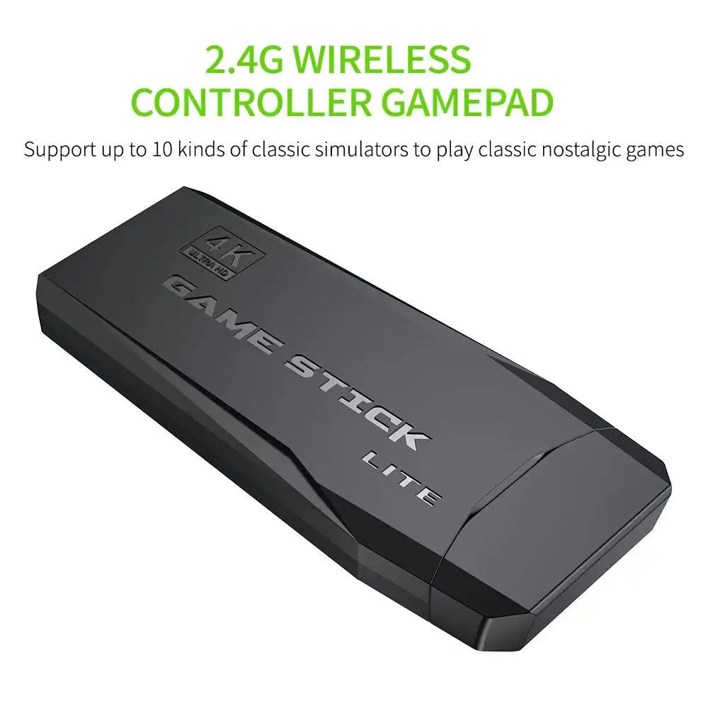Retro HDMI Game Stick 4K – 64GB (20,000+ Games) | 2.4G Wireless Controllers, Portable Emulator Console (GBA/FC/PS1/MD)