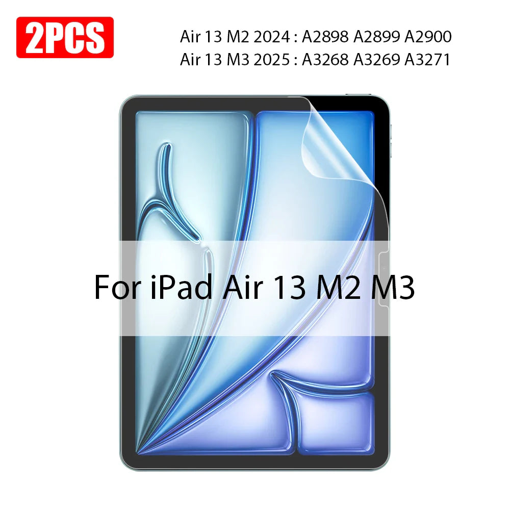 Matte Paper-Like Screen Protector for iPad — 2-Pack Anti-Glare, Scratch-Resistant Film, Pen Writing Feel (13"/33.0 cm, 12.9"/32.8 cm, 11"/28.0 cm, 10.9"/27.7 cm, 10.2"/25.9 cm, 8.3"/21.1 cm)